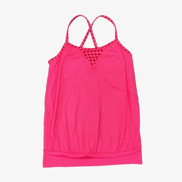 Ivivva Tank Top Girls Youth 10 Hot PinkShelf Bra Unpadded Slouchy Lululemon - Picture 1 of 10